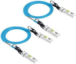10Gtek [Blue Colored 10G SFP+ DAC Cable - Twinax SFP Cable for Ubiquiti UniFi Devices, 1-Meter(3.3ft), 2 Pack