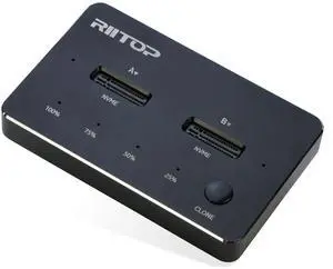 M.2 Duplicator, RIITOP Dual NVMe Docking Station for 2X M.2 NVMe SSD to USB C Reader [Offline Cloner]