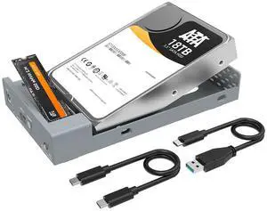 MAIWO Dual Bay Enclosure for M.2 NVMe SATA SSD and 2.5 3.5 inch SATA SSD HDD, External Hard Drive to USB C Adapter, 10Gbps 32TB CapacityDO NOT Support Clone
