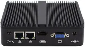 WEIDIAN Fanless Mini PC Industrial Win 11 Pro N100, 8GB RAM 256GB SSD, 2xCOM RS232, 2xGigabit LAN, 2xDisplays HD VGA Small Desktop PC Computer for Industrial Business Office Auto Power On