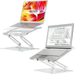Urmust Adjustable Laptop Stand Silver+ Upgraded Version 17" Laptop Riser Silver