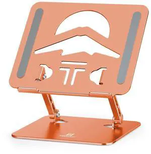 ToBeoneer Laptop Stand, Ergonomic Adjustable Computer Stand for Collaborative Work, Foldable and Portable Heat Sink Computer Stands, Fits up to 15.6-inch Laptops (Orange)