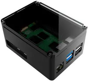 anidees Aluminum Extra High Pi case for Raspberry Pi 5  Black (AI-PI5-BB-H)