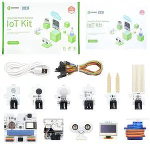 ELECFREAKS microbit Smart Science IoT Kit Octopus Series Sensor, microbit Sensor Starter Kit Data to The Cloud Internet with RTC Timing and WiFi Module, Environment Experiment Kit(Without Micro:bit)
