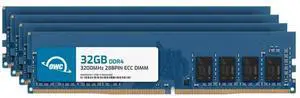 OWC 128GB (4x32GB) DDR4 3200MHz PC4-25600 CL22 2RX8 ECC Unbuffered UDIMM 1.2V 288-pin Workstation Server Memory RAM