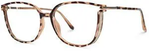 VOOGLAM Square Blue Light Glasses for Women Cute Computer Office with Trending Frame Glasses Tortoise Kinfe GJGT548130-10