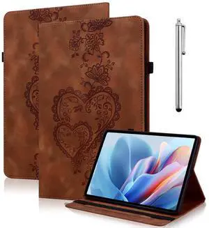 TUOLISG Case for iPad (A16) 11th Generation 11 Inch (2025), iPad 10th Generation 10.9 Inch (2022), Embossed PU Leather Case with Elastic Band, Pencil Holder & Card Slots - Brown
