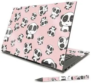 MightySkins Glossy Glitter Skin Compatible with HP Envy x360 15" (2021) - Panda Hello | Protective, Durable High-Gloss Glitter Finish | Easy to Apply, Remove, and Change Styles | Made in The USA