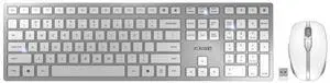 CHERRY DW 9100 Slim Wireless Keyboard and Mouse Set Combo Rechargeable with SX Scissor Mechanism, Silent keystroke Quiet Typing with Thin Design for Work or Home Office. (White & Silver)