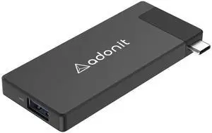 Adonit Nest 5-in-1 Hub USB-C Adapter Dongle, USB-C PD 100W, 4K 60Hz HDMI USB-A 3.0 with Retractable Connector for MacBook Pro, MacBook Air, Matte Black