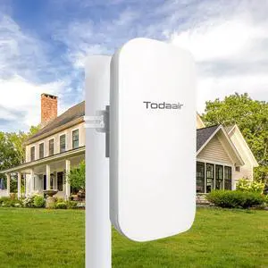 TODAAIR 2025 Outdoor WiFi ExtenderIP65 WeatherproofWiFi Booster and Signal AmplifierOutdoor WiFi Extender for FarmCourtyardFactoryCampsite