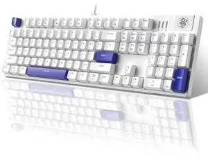 MageGee Mechanical Gaming Keyboard - Wired USB 104 Keys with Blue Whale Switches, LED Backlit (Klein Blue) for Windows PC Laptop Gaming
