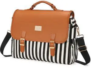 LOVEVOOK Laptop Bag for Women, 15.6 Inch Large Capacity Computer Teacher Bags Work Business Bags Tote Briefcase Purse, Cute Shoulder Messenger Bag Laptop Sleeve Case, Dark Green-Beige