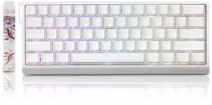 ZMX MADLIONS MAD 60 HE Rapid Trigger Gaming Keyboard,60% Magnetic Switch Hall Effect Adjustable Actuation Hyper-Fast Custom RGB Wired Mechanical Keyboard with Side Printed PBT Keycaps (White)