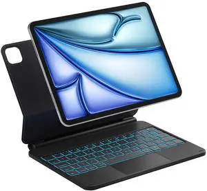 Inateck Magnetic Keyboard Case for iPad Pro 11 inch (M4) 2024, Floating Cantilever Stand, 7-Color Backlight, with Trackpad, KB09119-11