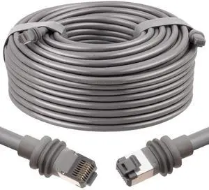 MOOKEERF 100FT Starlink Gen 3 Cable for Starlink Standard Generation 3,Cat 6 26AWG Pure Copper Waterproof Satellite Replacement Standard V3 Cable for Rectangular Satellite Gen 3-100 Foot,Grey