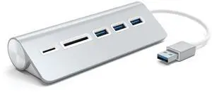 Satechi Aluminum USB 3.0 Hub & Card Reader - Compatible with MacBook Pro, MacBook, iMac, Surface Pro, Dell XPS and More (Silver)