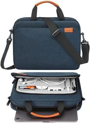 MoKo 12.9 Inch Tablet Sleeve Case Fits 13 Inch New iPad Pro M4 & Air M2 2024,iPad Pro 12.9 M2&M1,Surface Laptop Go 12.4,Galaxy Tab S8+/S9+ 12.4,Multi-Functional Pockets with Shoulder Strap, Indigo