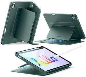 ESR for iPad A16 Case, iPad 11th/10th Generation Case (2025/2022), Vertical Stand Cover, Multi Stand Angles, Ultra-Stable Cover with Pencil Holder, Flip Series, Green