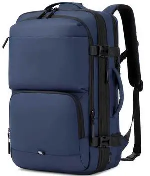 BAGOK Carry On Travel Backpack, 35L-40L Expandable Extra Large Airline Approved,Lightweight Daypack for Men and WomenBlue