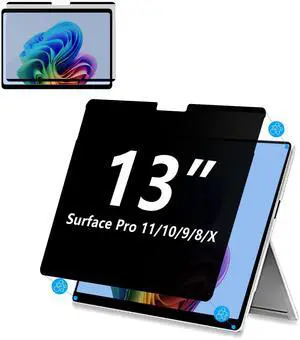 Megoo Privacy Screen Protector for Surface Pro 11/10/9/8/X 13 Inch, Anti-Spy, Anti-Glare, Blue Light & UV Blocking, Magnetic Nano Technology, Removable Design