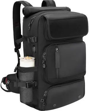 60L Convertible Carry On Backpack&Duffle Bag&Weekender Bag with 17" Padded Laptop Sleeve, USB Charging Port, Shoe Compartment for Men Women, Travel, Tactical, Gym, Hiking, Overnight Trips