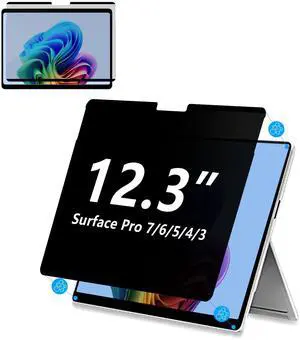Adeway Privacy Screen Protector for Surface Pro 7/6/5/4/3 12.3 Inch, Magnetic Nano, Anti-Spy, Removable, Blue Light & UV Blocking, Anti-Glare
