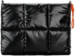 JQAliMOVV Puffy Laptop Sleeve 13-14 in - Quilted Puffer Laptop Case with Strap Compatible with MacBook Air M4 13 in M3 M2 M1 13.6 in, MacBook Pro M4 14 in (Black)