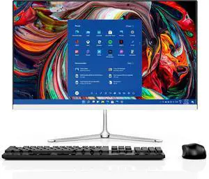 JUSTTHINK 23.8 inch 2024 All in One Desktop PC, Windows 11, WiFi 6, FHD Display, 16GB RAM, 512GB SSD, N5095 Processor, Bluetooth, Webcam, Mouse and Keyboard (16+512)