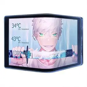 wisecoco Portable Water Cooling Curved Screen Monitor 6.5 inch 2K 2240 x 1080 IPS with Magnic Stand External Computer Laptop LCD Monitor for PC Laptop Desktop (Black)