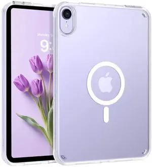 Telaso for iPad mini 7 A17 Pro 2024/iPad Mini 6 2021 8.3 Inch iPad mini 7th/6th Gen Magnetic Case, Translucent Matte Back Soft TPU Bumper Protective Case for iPad mini 7/Mini 6, Frosted Clear