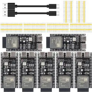 hiBCTR 6pcs esp32 devkit s3 Development Board with WiFi bt Module - esp32-s3-wroom-1 n16r8 mcu, 44pin 8m psram & Type-c Cable for iot Projects