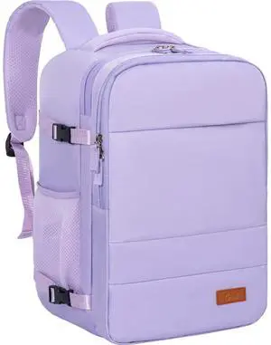 GMAK Travel Backpack for Men Women, Carry on Backpack with USB Charging Port, 15.6 inch Laptop Backpack Lightweight Cabin Bag Casual Daypack 30L Luggage Bags for College, Business, Travel, Purple