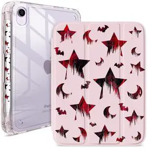 Pelindrons Halloween Bloody Moon Red iPad mini 6/7 Case 8.3-Inch (2021/2024) Hot Cute Pattern Cover for Girls, Tri-Fold Stand, Auto Sleep/Wake, Aesthetic Girly Protective Accessories