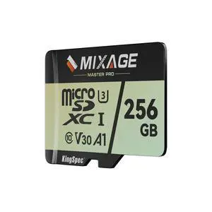 KingSpec MIXAGE 256GB MicroSDXC Memory Card U3 V30 A1 UH-I, 100MB/s Read 60MB/s Write 4K UHD for Android Phones, Gaming Consoles, Dash Cam Security Action Cameras