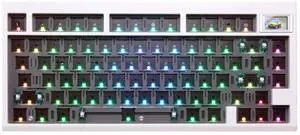 BOYI GMK81 Barebones Keyboard,VIA Programable Gasket Mounted BT5.0/2.4GHz/Type-C Wired 75% Size Hot-Swap RGB Custom DIY Mechanical Keyboard Kit with Screen (GMK81-White)