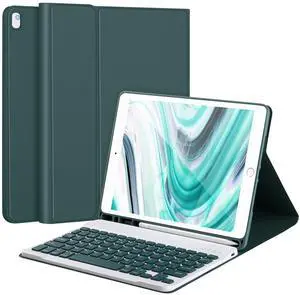 AHYWTAN Keyboard Case for iPad 9/8/7th Gen 10.2,Case with Keyboard ipad 10.2 inch,Keyboard for iPad 9th Gen,Bluetooth Keyboard for iPad 10.2,iPad Keyboard Case 9th Gen with Pencil Holder (Green-B)
