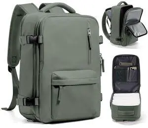 Travel Backpack Women,Carry On Backpack Flight Approved 18x14x8 inches Bag Spirit Airlines Personal ltem,College Sports Hiking Rucksack Waterproof Outdoor Casual Daypack Laptop Blackpack Men,Green