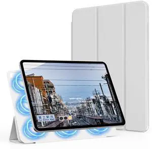 KVTVOU Magnetic Case for iPad (A16) 11th/10th Generation (11/10.9 Inch, 2025/2022), Smart Magnetic Attachment, Slim Lightweight Protective Trifold Stand Cover, Auto Sleep/Wake, Gray