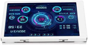 LUCKDANO Computer Temperature Monitor, Small Screen, Display for AIDA64 PC, CPU Data Monitor, Easy to Use for Computer Enthusiasts, 3.5 USB (White)