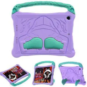 Dteck for iPad Air 3rd Generation and iPad Pro Case 10.5" 2019/2017 Release, Cute Boxing Shockproof Hard Case with Handle/Kickstand/Shoulder Strap, Protective Lightweight Kids-Friendly Cover, Purple