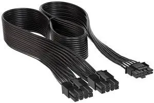 ZOVEDAIUG 600W PCIe 5.0 12VHPWR PSU Cable for Corsair, Fits RM, HX, AX PSU's only - Dual 8 pin PCIe Cable to 12+4pin Connector for RTX Graphics Card - Black ZOVEDAIUG 600W PCIe 5.0 12VHPWR PSU Cable for Corsair, Fits RM, HX, AX PSU's only - Dual 8 pin PCIe Cable to 12+4pin Connector for RTX Graphics Card - Black