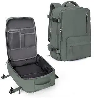 Large Travel Backpack for Women Men Airplanes Carry On Laptop Waterproof Hiking Backpack Person Item Flight Approved Outdoor Sports Rucksack Casual DaypackMochila De Viaje Gym traveling bag Green