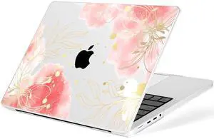 MecBevia for MacBook Pro 14 inch Case M5 M4 M3 M2 A3434 A3112 A3401 A3185 A2918 A2992 A2779 M1 A2442 Pro Max Chip (Released 2025 to 2021), Hard Shell Cover for MacBook Pro 14", Vector Flower3