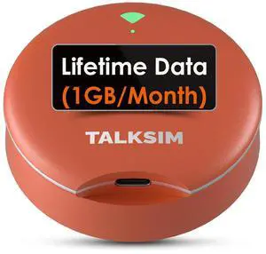 TALKSIM UFO Mobile Hotspot with 1GB Data Per Month, 4G LTE Portable Pocket WiFi Hotspot Device, Support AT&T, T-Mobile,Verizon |10 Devices,USA Coverage,No SIM Require(Orange, 1GB/Mo.)