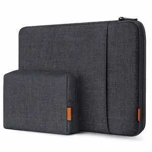 Inateck 360° Protection Laptop Bag with Accessory Bag, Compatible with 15-15.6 inch Laptop, Black Gray