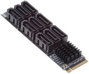 chenyang 9 Port M.2 to SATA 3.0 Adapter,PCIe 3.0 to SATA III Expansion Card Adapter 6Gbps with Smart Indicator Light