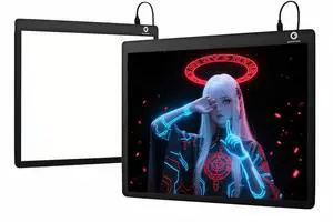 goodmore Glass Mouse pad,LED Illuminated Gaming Mousepad,Large Mouse pad 400mm * 300mm, Special Glass Surface to Improve Accuracy and Speed, Silicone Anti Slip (Neo Sig)