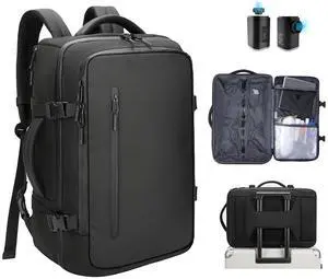 Vacuum backpack travel,vacuum backpack with pump Fit 16 inch Laptop for travel,Water-Resistant,Business,College,Camping (Black)