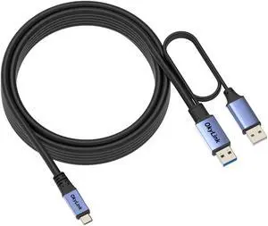 OkyLink Active USB 3.0/3.2 Gen1 A to C Data Cable 15ft/5M  High-Speed 5Gbps, Signal Booster, Optional Power, Long-Distance Data Cable for VR, SSD, Docking Station, Printer